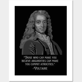 Voltaire Portrait And Quote Posters and Art